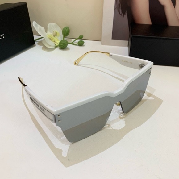 Dior White Shield Sunglasses with Silver Lenses main image 6